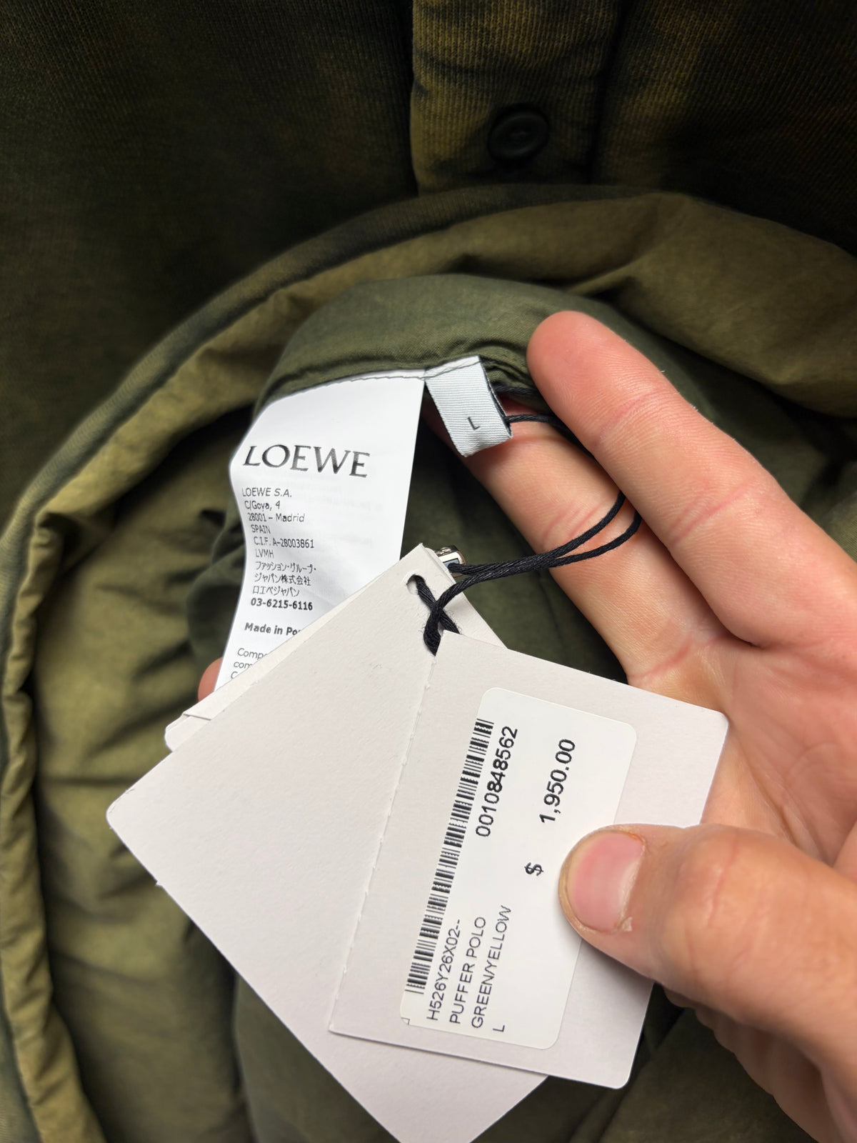 Loewe Padded Jersey Cotton ‘Acid Green’ Short Sleeve Polo