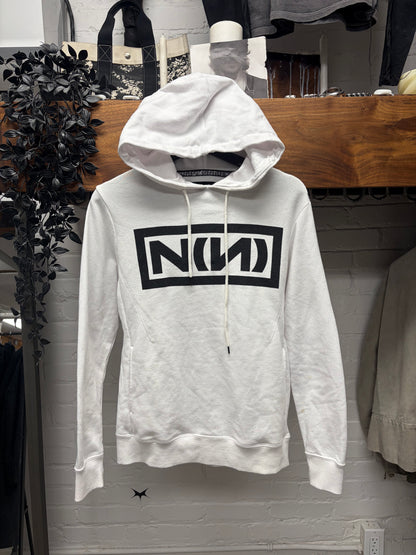 Number Nine Fender Logo White Pullover Hoodie