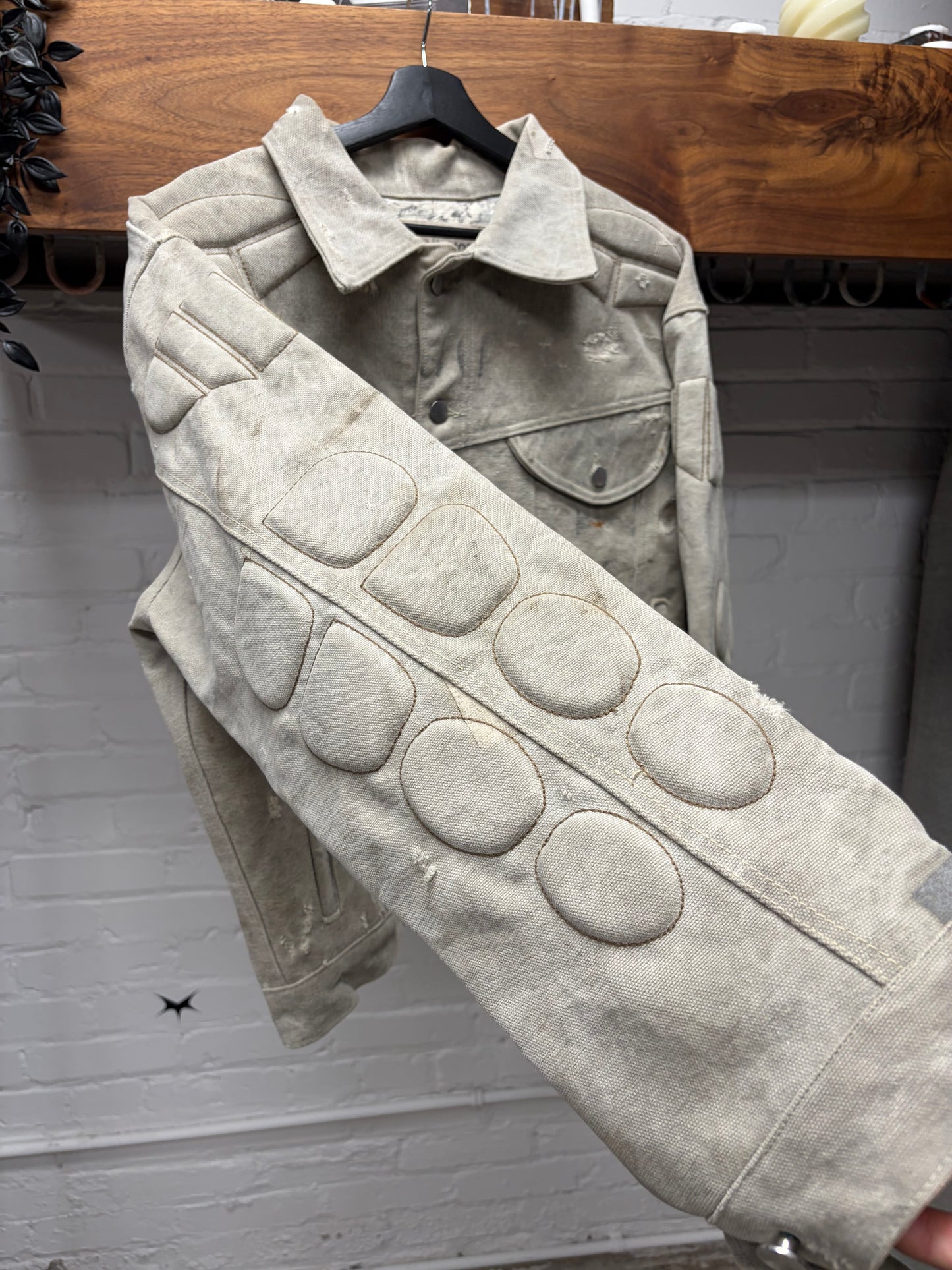 Satoshi Nakamoto x Sicko Ivory Military Canvas Denim Jacket