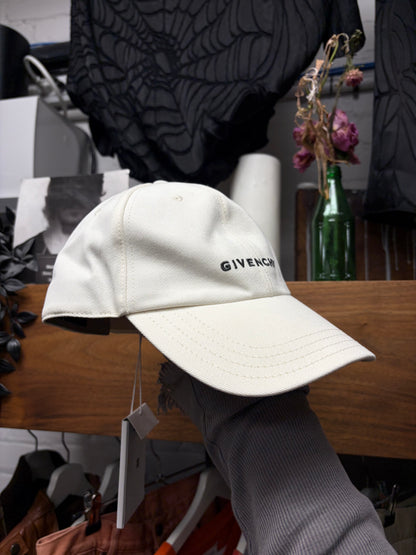 Givenchy Embroidered ‘Minimal Logo’ Black/White Strap-Back Baseball Cap