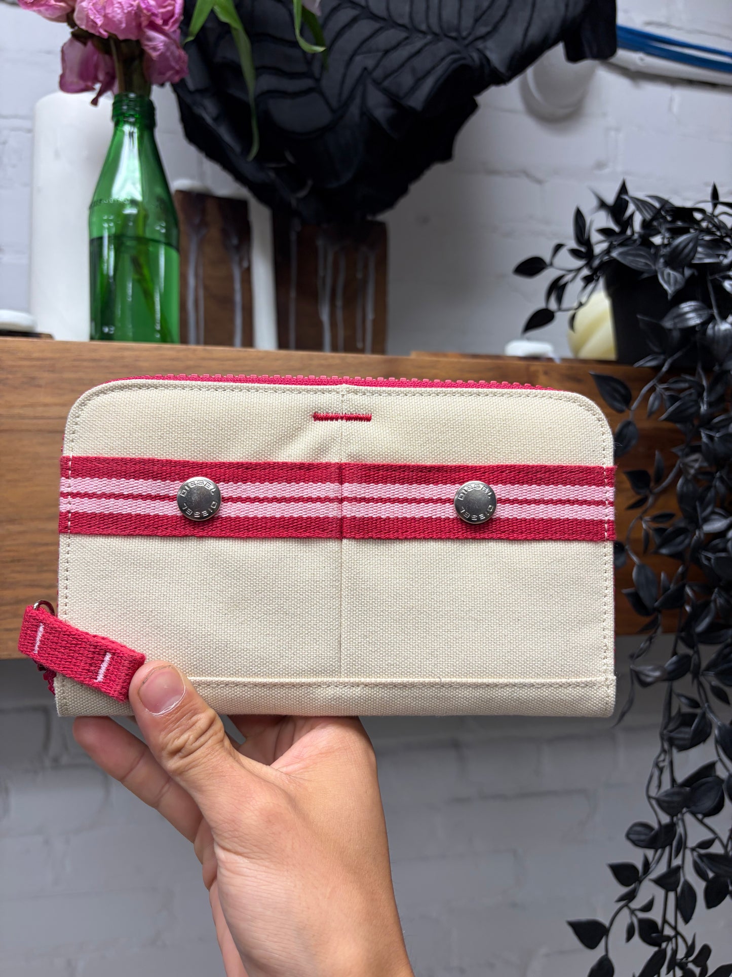 2000s Diesel Tan/Pink ‘Spare Parts’ Long Wallet
