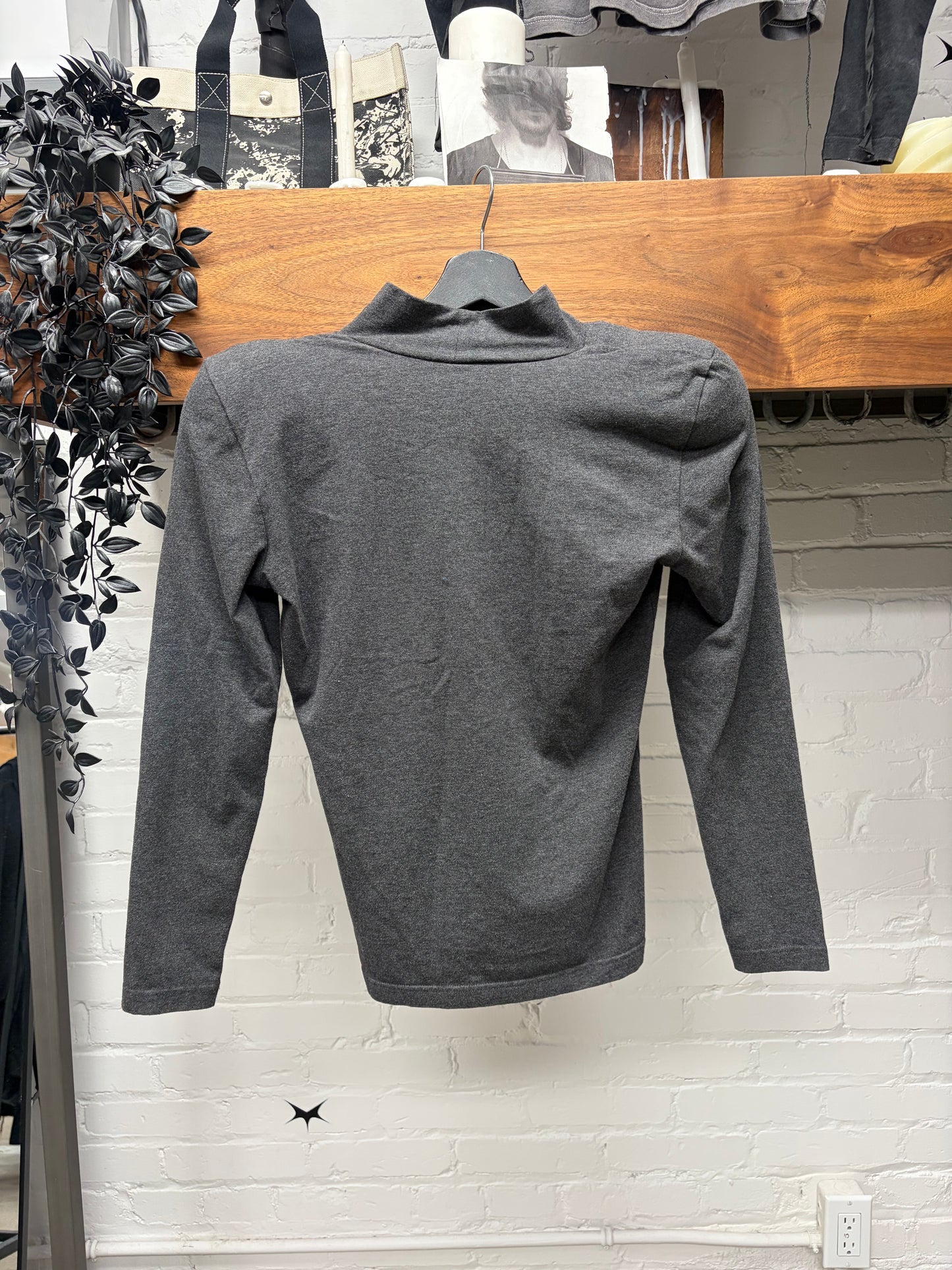 2023 Balenciaga ‘Shoulder Padded’ Grey Long Sleeve Shirt