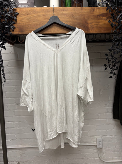 SS2026 Rick Owens ‘Temple’ Milk Wash ‘Tommy’ V-Neck Shirt