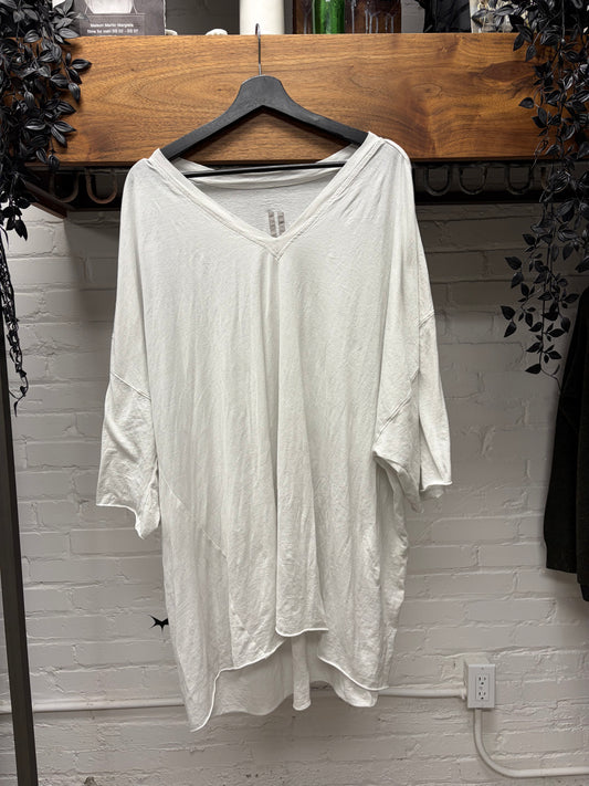 SS2026 Rick Owens ‘Temple’ Milk Wash ‘Tommy’ V-Neck Shirt