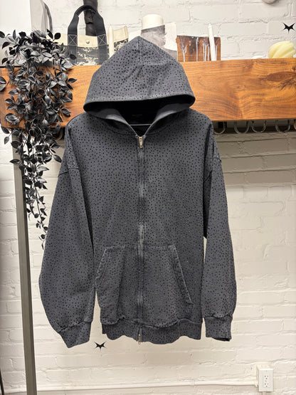 SS2023 Balenciaga ‘Crystal Embellished’ Rhinestone Zip-Up Hoodie