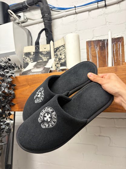 Chrome Hearts Black Horseshoe Logo ‘Hotel Slippers’