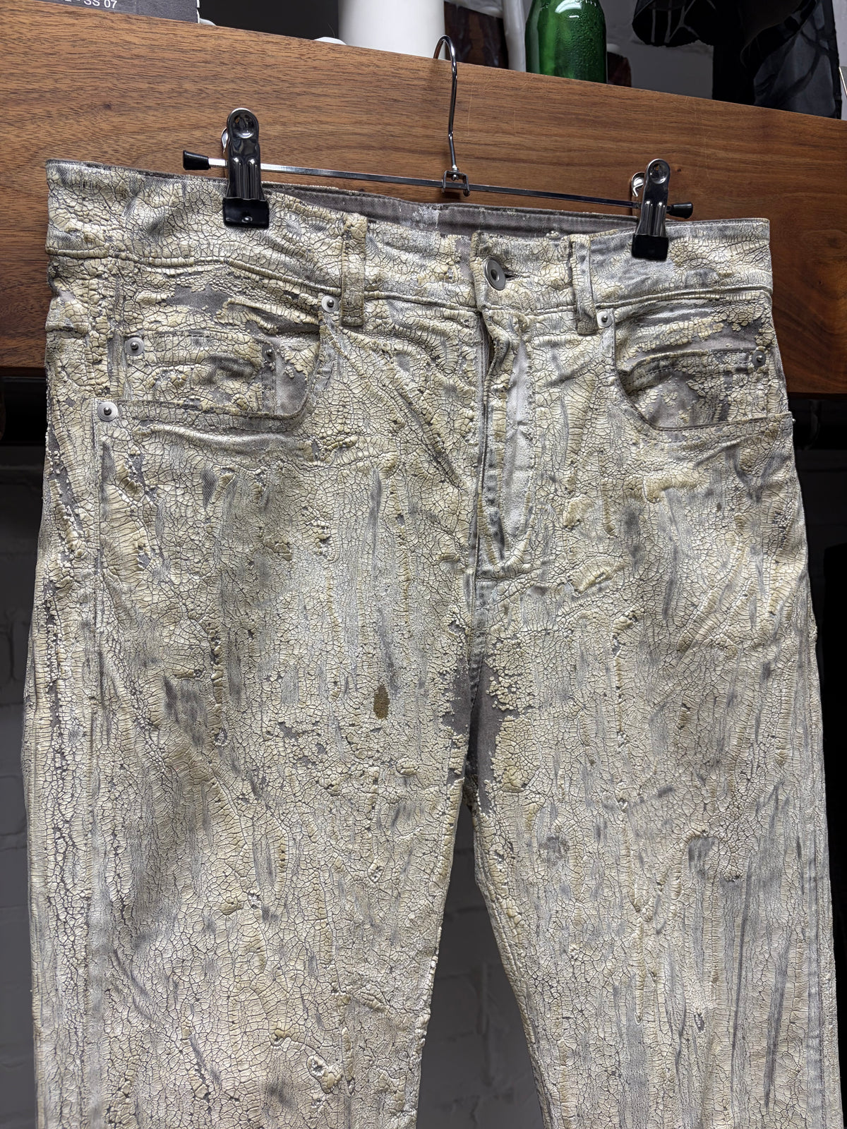SS2025 Rick Owens ‘Hollywood’ Milk Crackled ‘Headon’ Denim
