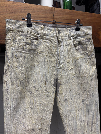 SS2025 Rick Owens ‘Hollywood’ Milk Crackled ‘Headon’ Denim