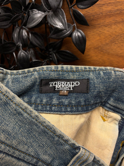 Tornado Mart Flared Cut Washed Blue Denim