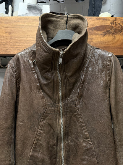 AW2009 Rick Owens ‘Crust’ Dust Bitter Lambskin Leather High Neck Jacket