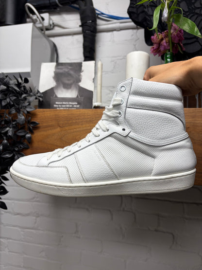 Saint Laurent ‘SL/10H’ White Leather Court High Top Sneakers