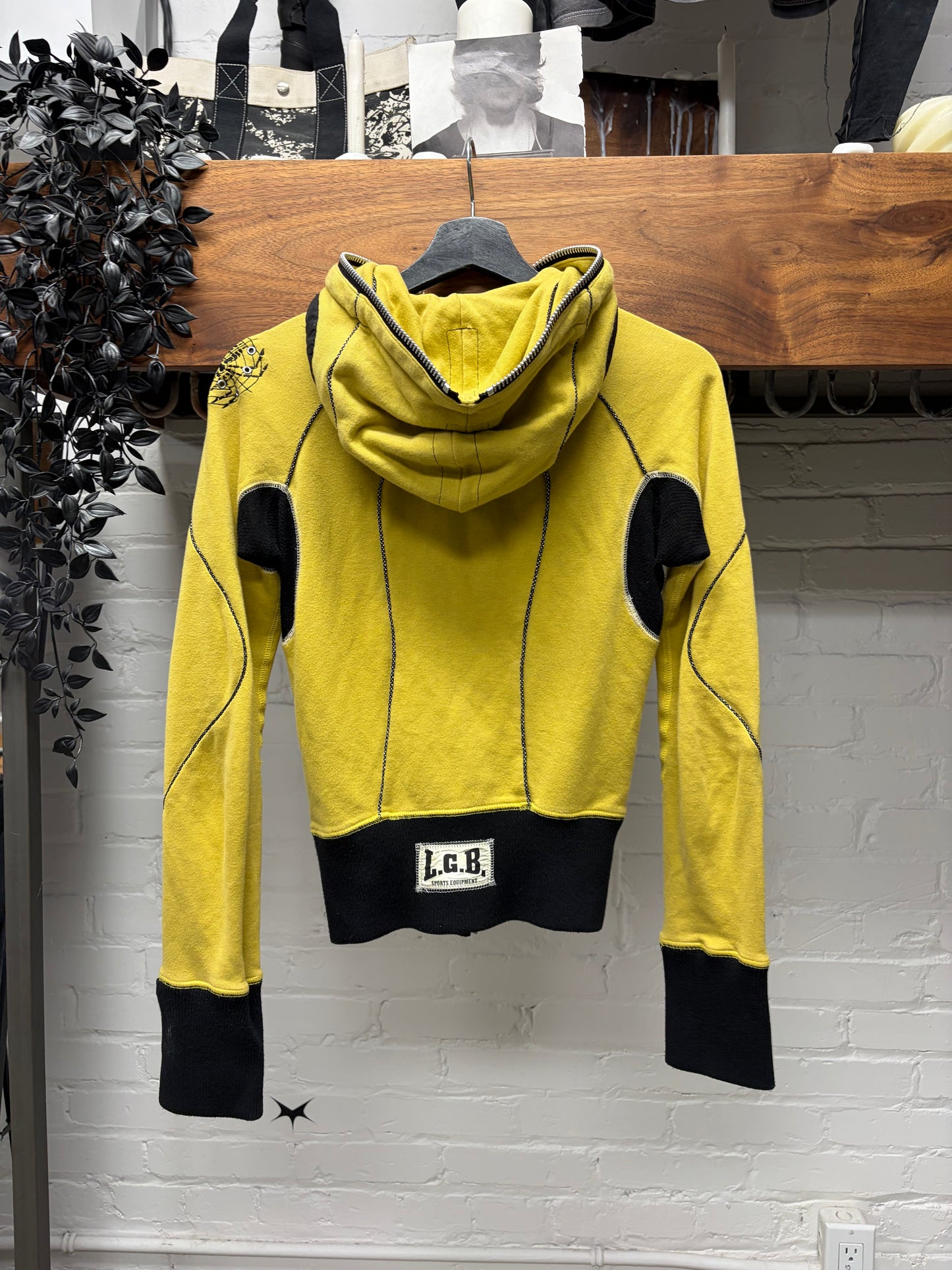 L.G.B. ‘Spider’ Black/Yellow Boxing Zip-Up Hoodie