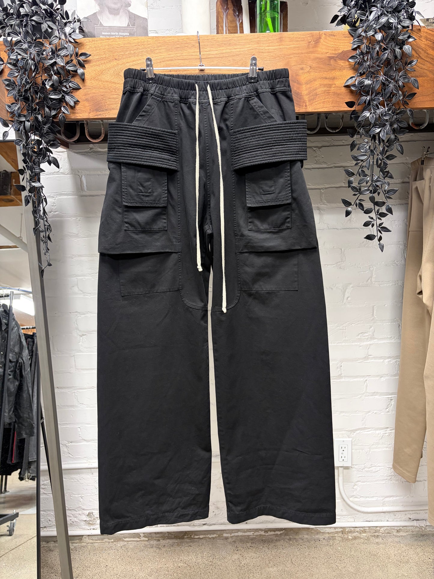 Rick Owens ‘Creatch’ Black Straight Cut Drawstring Pants