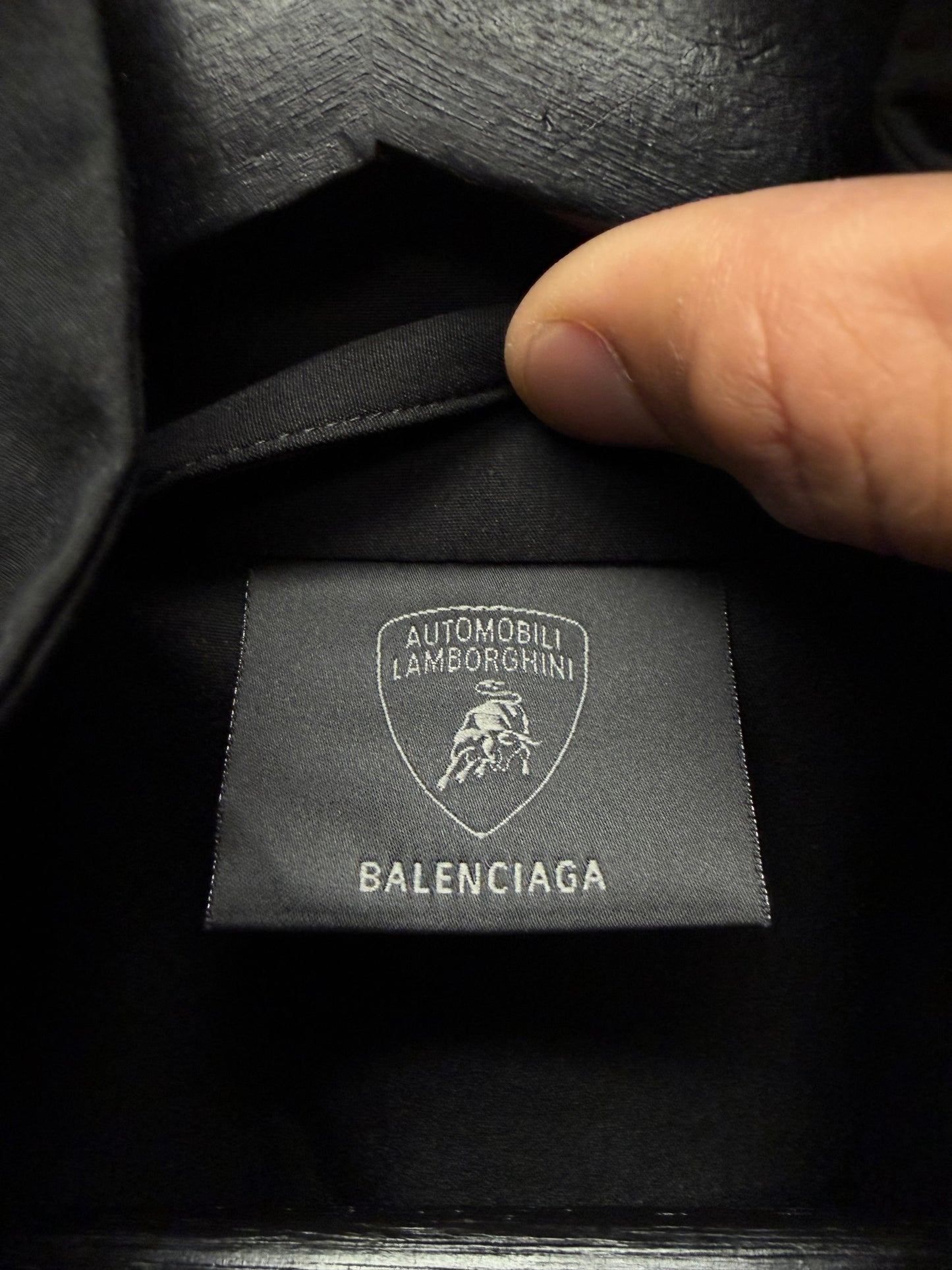 AW2025 Balenciaga x Lamborghini Black Oversized Track Jacket
