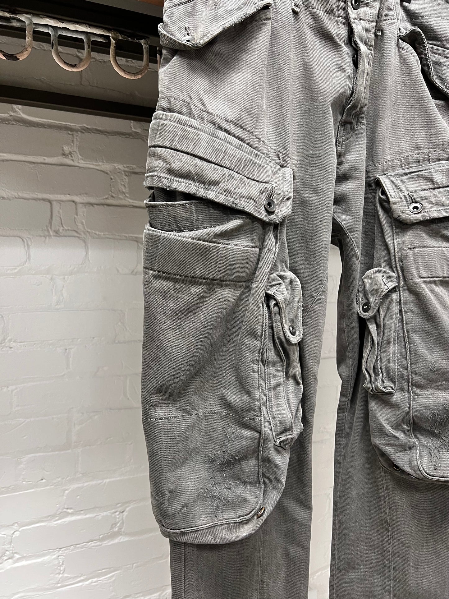 AW2014 Julius Grey Denim ‘Gas Mask’ Cargo Pants