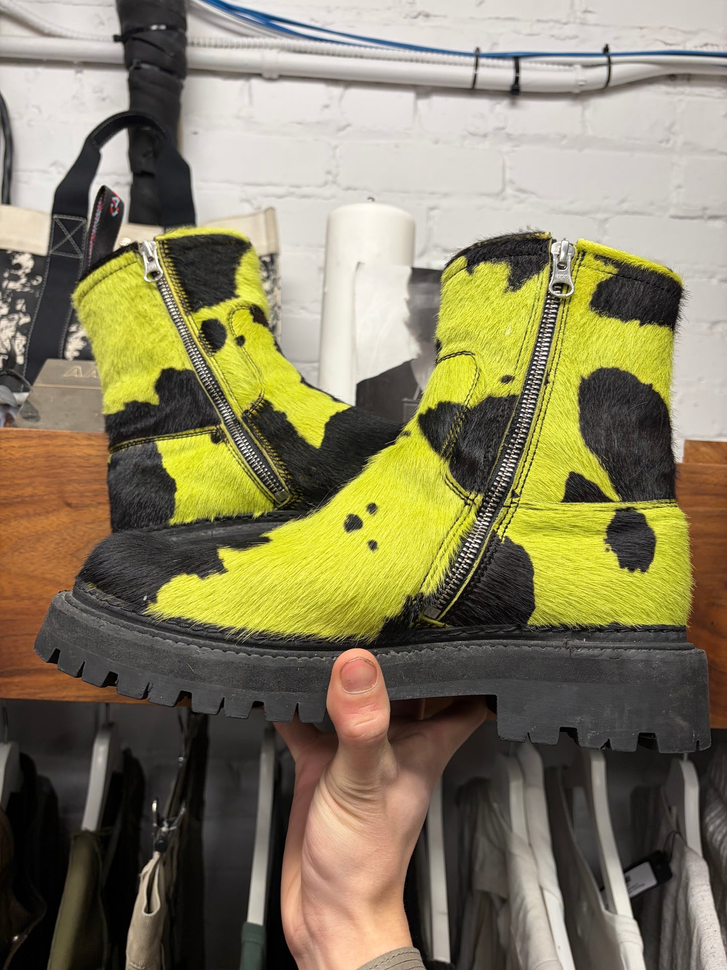 Camperlab ‘Eki’ Pony-Hair Cowhide Ankle Boots