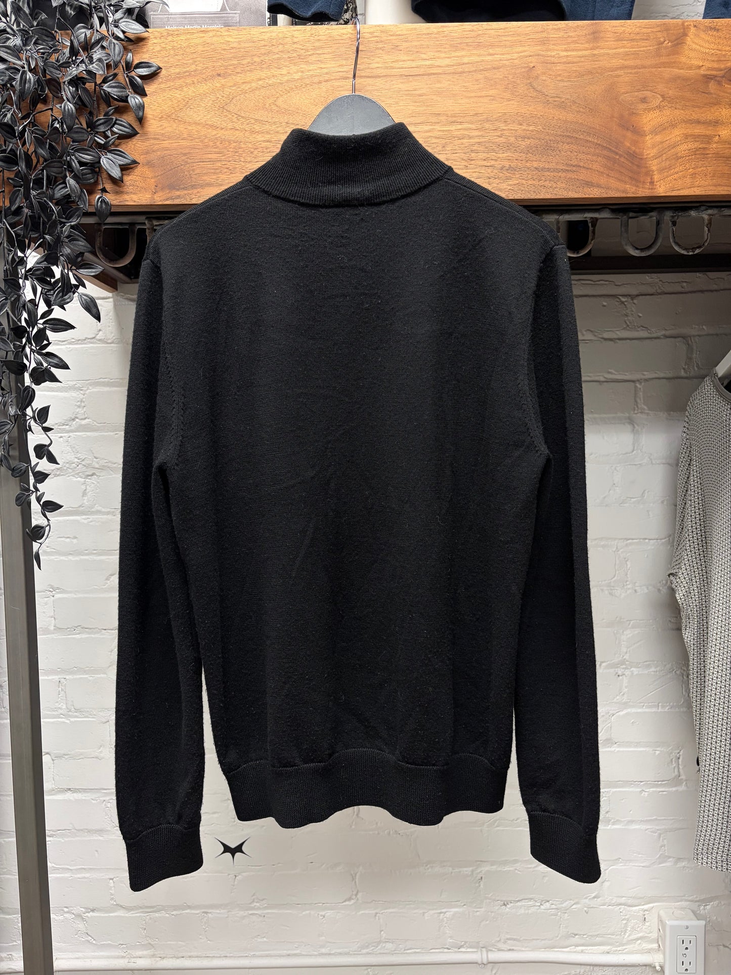 Chanel Uniform Quarter Zip Studded Knit Sweater