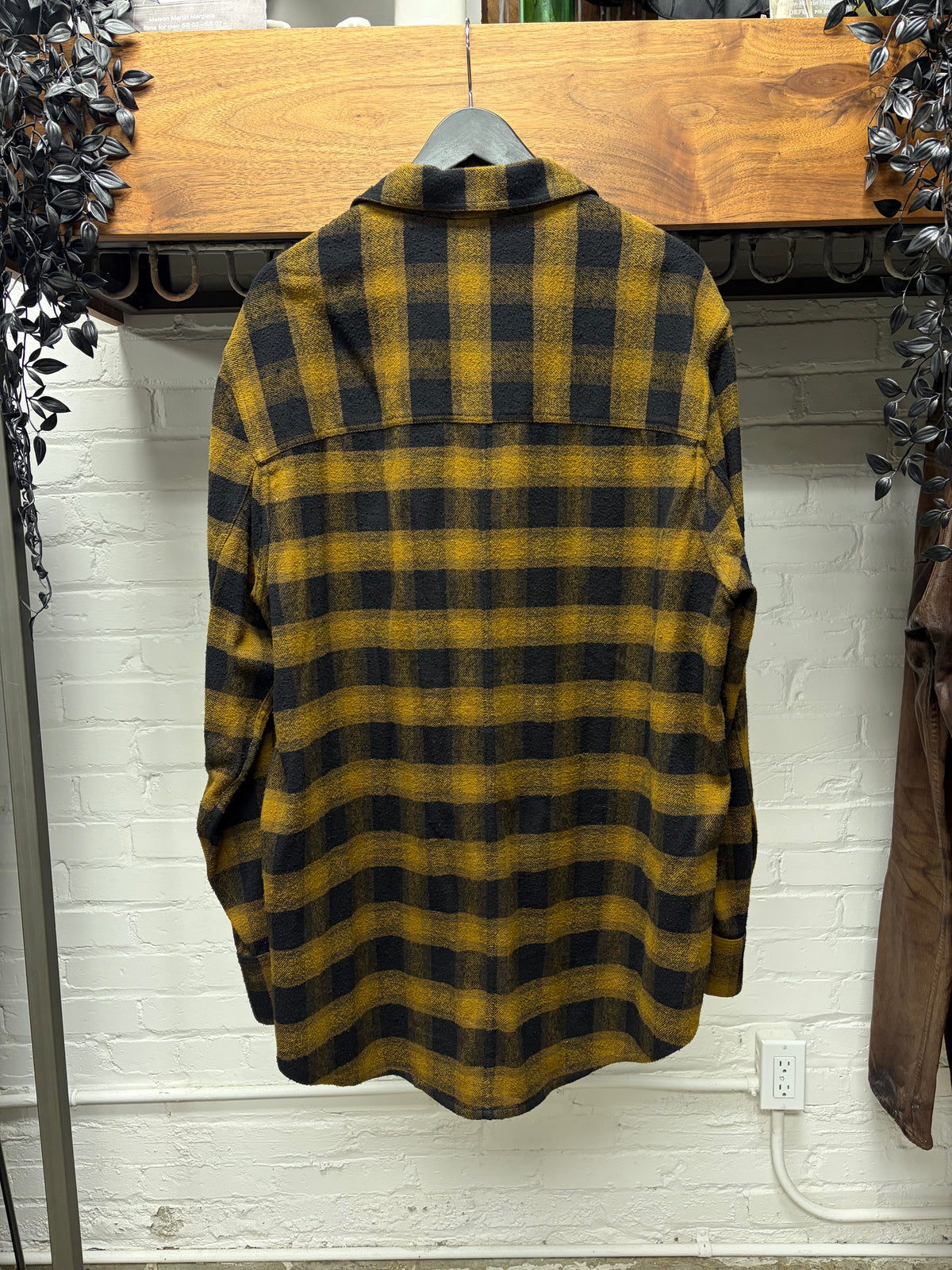 AW2019 Song For The Mute Yellow/Black Shadow Plaid ‘Hunter’ Flannel Shirt