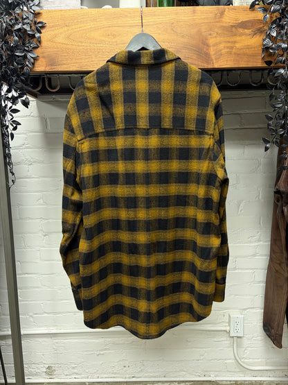 AW2019 Song For The Mute Yellow/Black Shadow Plaid ‘Hunter’ Flannel Shirt