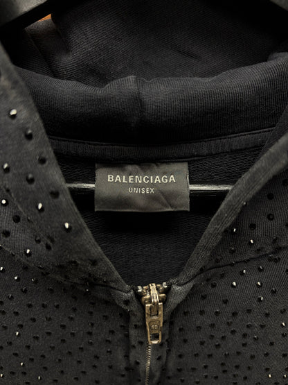 SS2023 Balenciaga ‘Crystal Embellished’ Rhinestone Zip-Up Hoodie