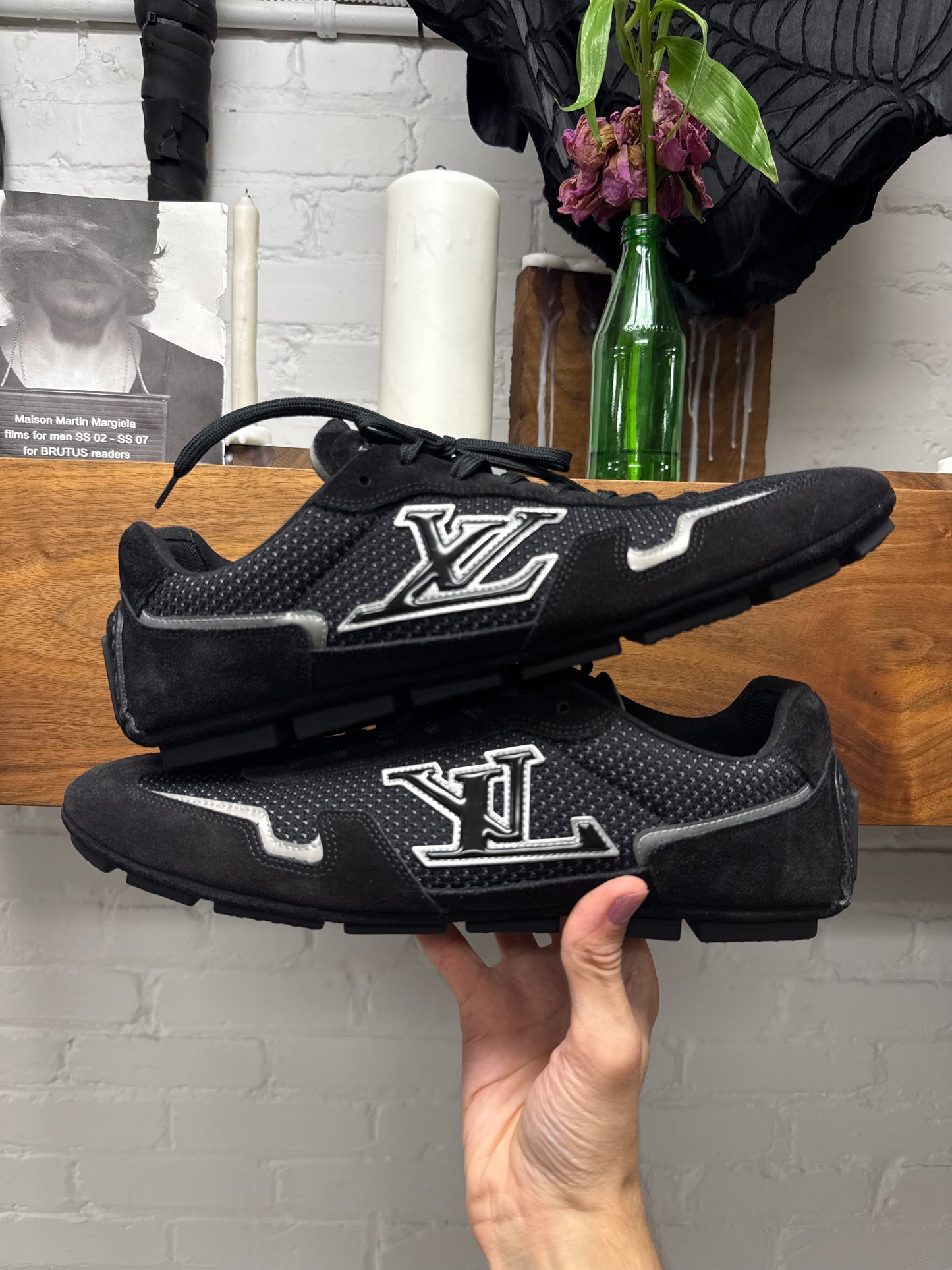 Louis Vuitton ‘Rally’ Black Suede Low Top Sneakers