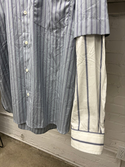 Dries Van Noten ‘Cander’ Layered Pinstripe Button Up Shirt