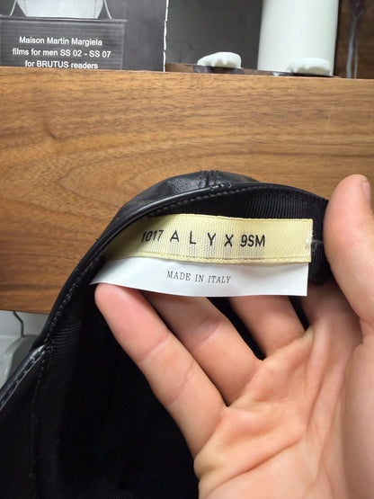 1017 Alyx 9SM ‘Lightercap’ Black Leather Strap-Back Hat