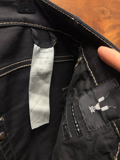 Rick Owens Waxed Black ‘Detroit Cut’ Skinny Jeans