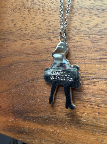 Hysteric Glamour ‘Guitar Girl’ Silver Tone Necklace & Pendant