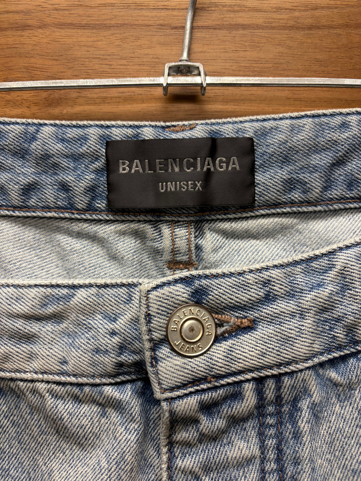 2023 Balenciaga Baggy Washed Blue ‘Heelbite’ Wide Leg Denim
