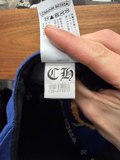 Chrome Hearts ‘CH’ Blue/Orange Embroidered Logo Strap-Back Baseball Hat