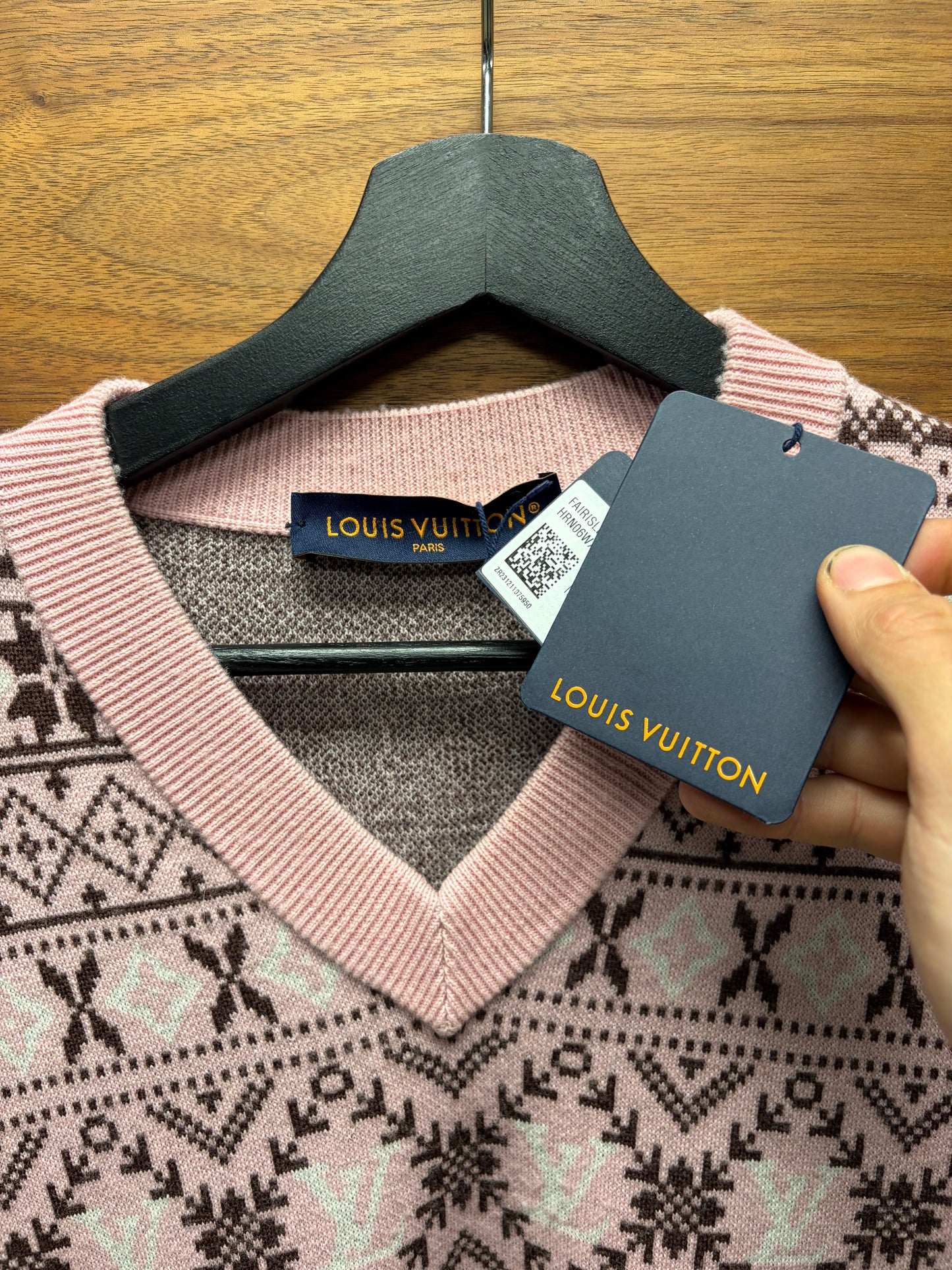 SS2024 Louis Vuitton x Tyler the Creator ‘Fair Isle’ Pink Merino Wool Sweater Vest