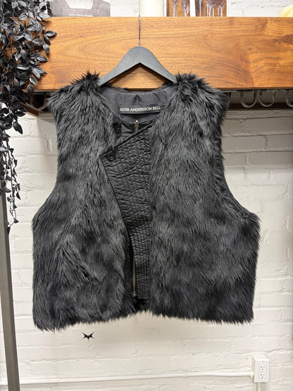 Anderson Bell Black Faux-Fur Vest