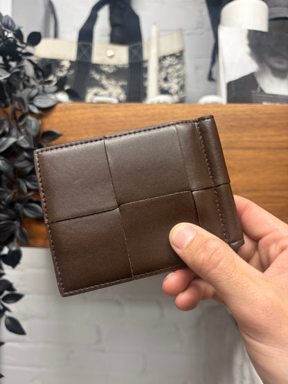Bottega Veneta ‘Cassette’ Brown Calfskin Leather Bifold Wallet