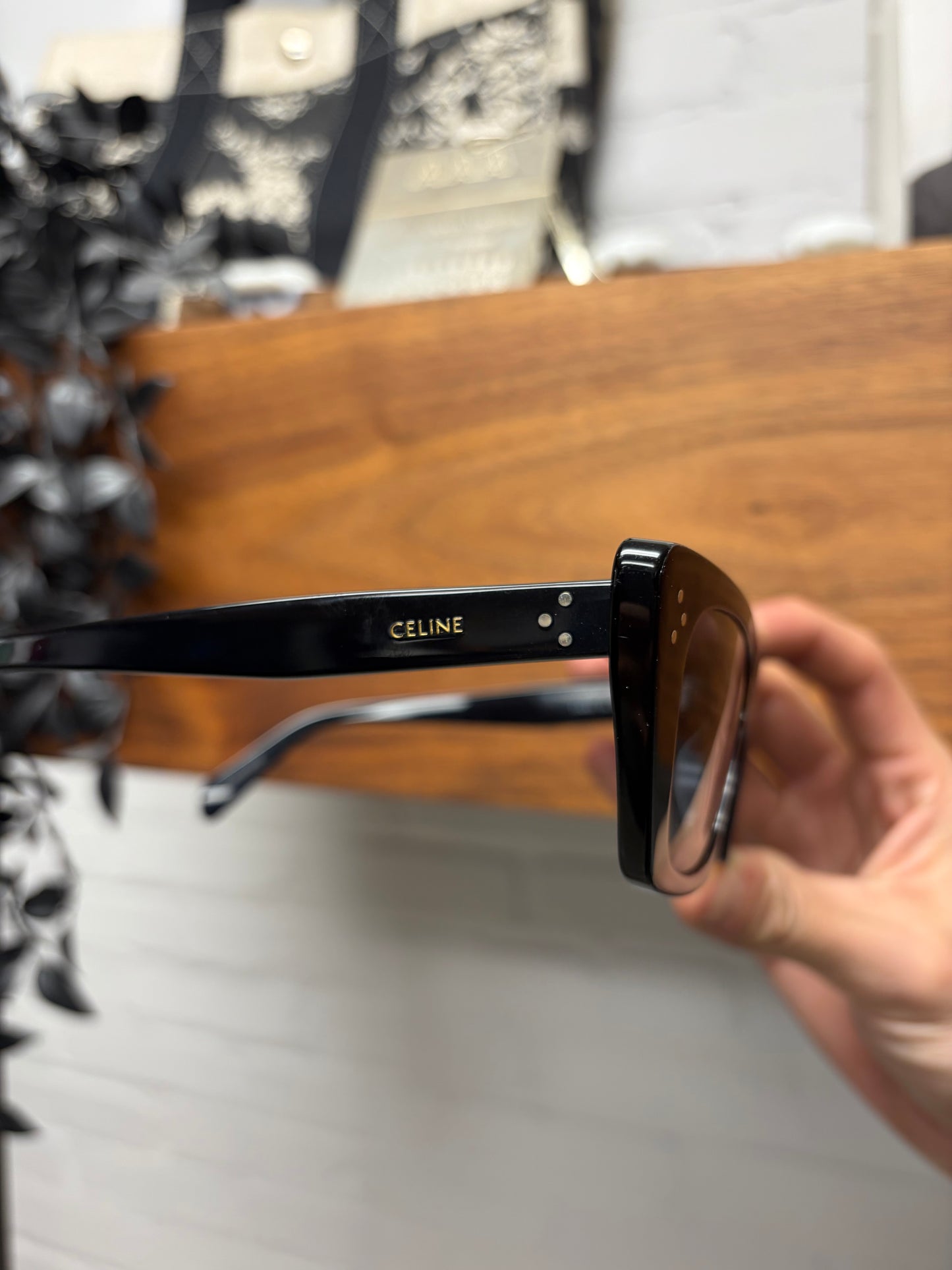 Celine ‘CL401871’ Black Tinted ‘Cat Eye’ Shape Sunglasses