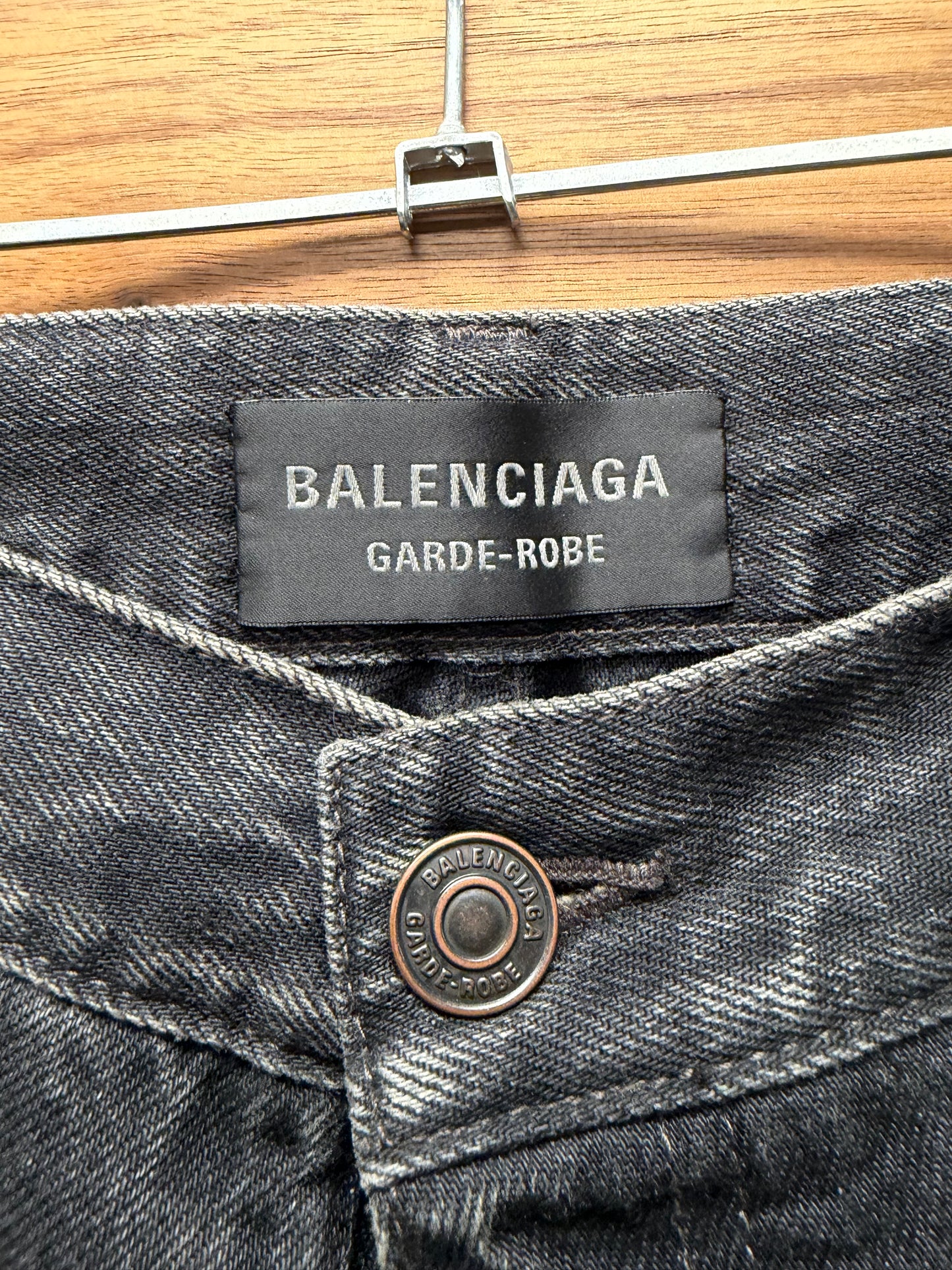 2023 Balenciaga Dark Grey Flared Cut Relaxed Fit Denim
