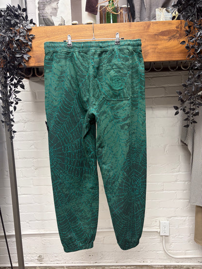AW2023 Supreme x Stone Island Dark Green Spider Web Sweatpants