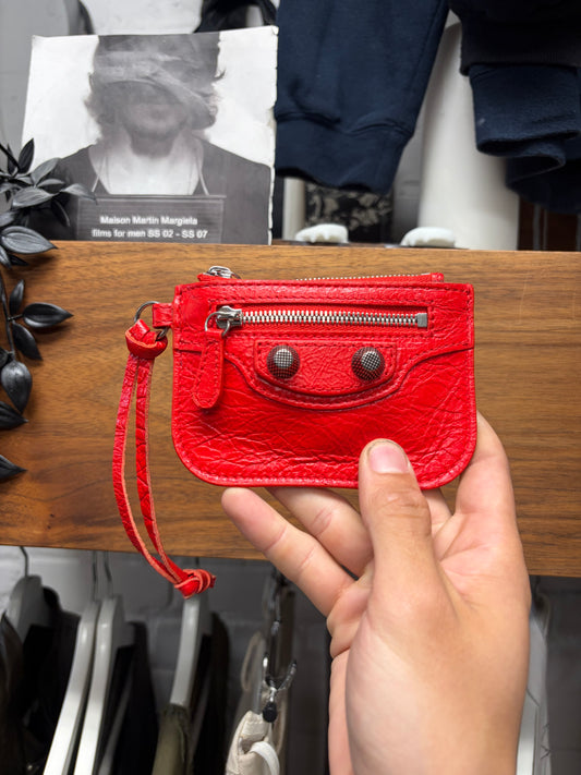 Balenciaga ‘Le Cagole’ Red Leather Cardholder Wallet
