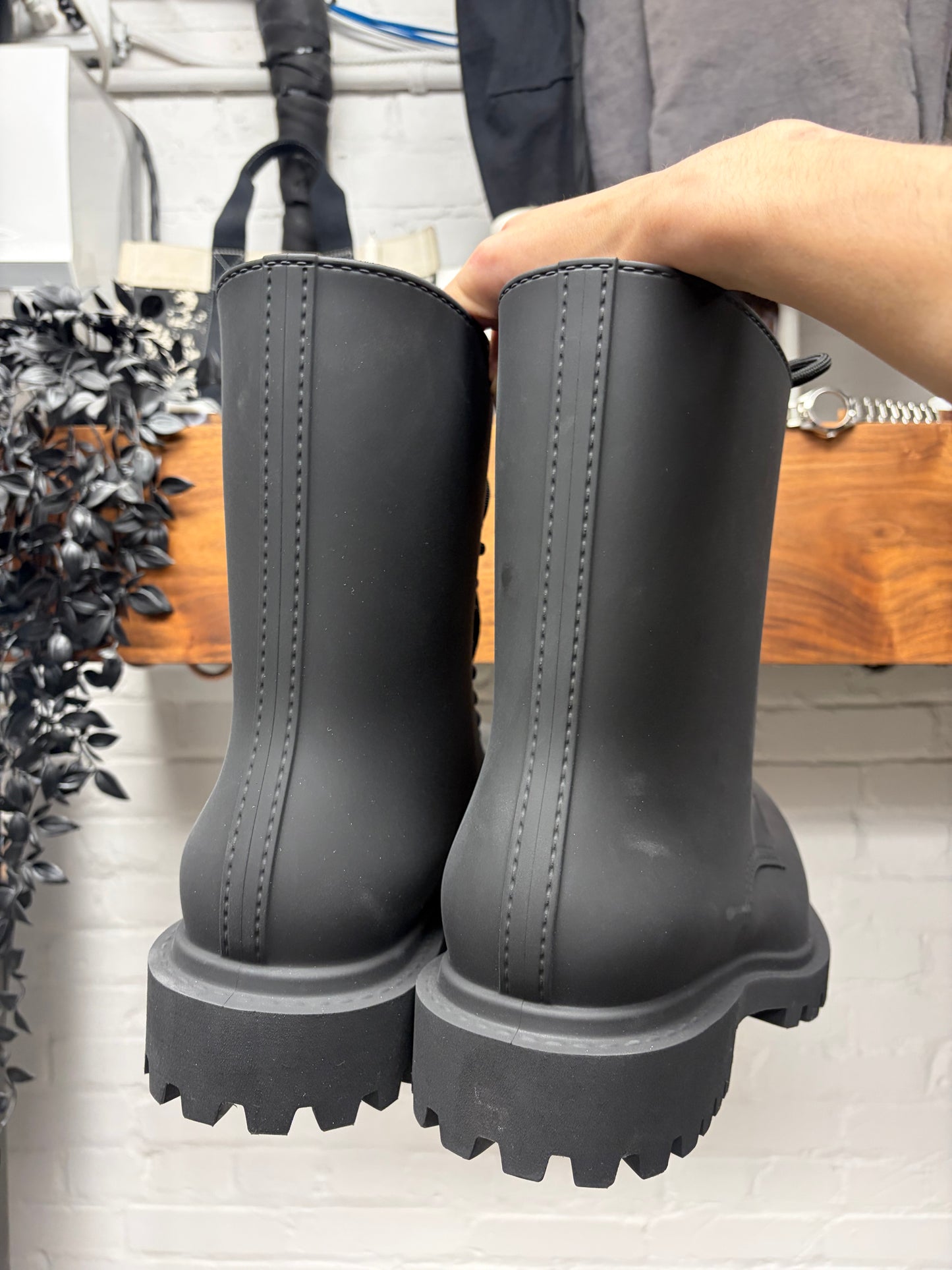 Balenciaga ‘Steroid’ Black Oversized Lace Up Combat Boots