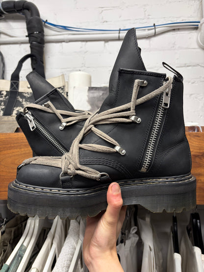 Rick Owens x Doc Martens ‘1460’ Pentagram Lace Quad Sole Leather Boots