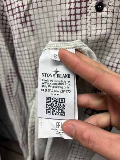 Stone Island ‘Grid Camo’ Red/White Long Sleeve Shirt