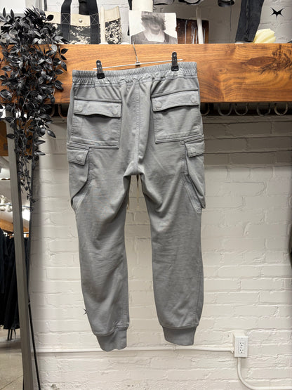AW2019 Rick Owens ‘Larry’ Blu/Grey Drawstring Cargo Joggers