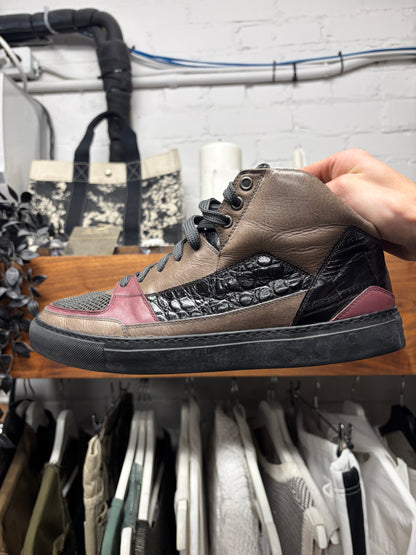 AW2014 Dries Van Noten ‘Half Cab’ Mixed Leather Mid Top Sneakers