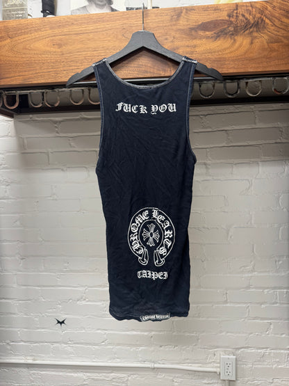Vintage Chrome Hearts ‘Taipei’ Store Exclusive ‘FUCK YOU’ Ribbed Black Tank Top