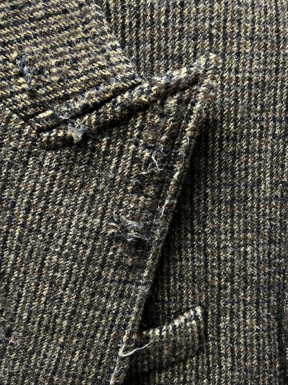 SS2021 Balenciaga Oversized ‘Shoulder-Pad’ Wool/Tweed Distressed Overcoat
