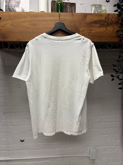 SS2006 Number (N)ine ‘Welcome to the Shadows’ Skull Jesus Distressed White Graphic T-Shirt