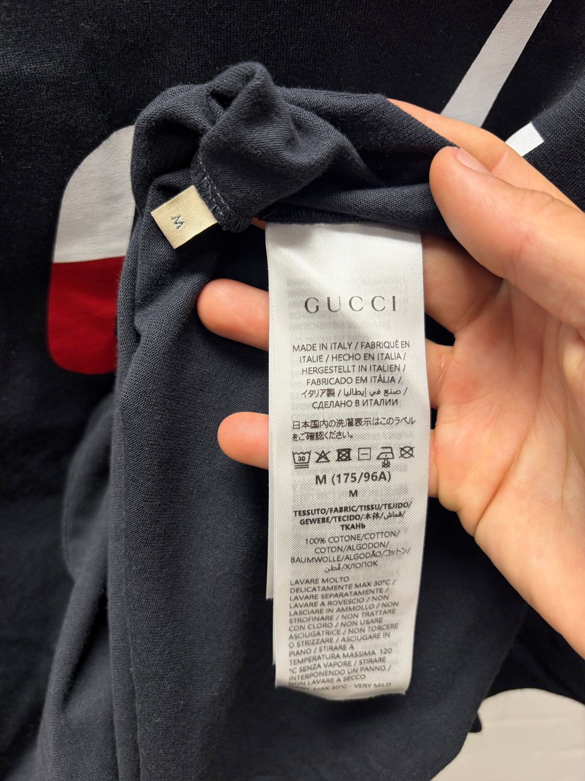 2018 Gucci ‘Blade Logo’ Black/Red Logo T-Shirt
