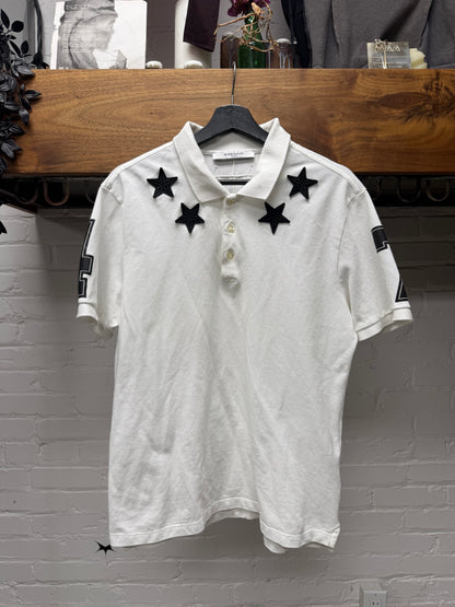 Givenchy ‘Star Patch’ White/Black Embroidered Cotton Polo