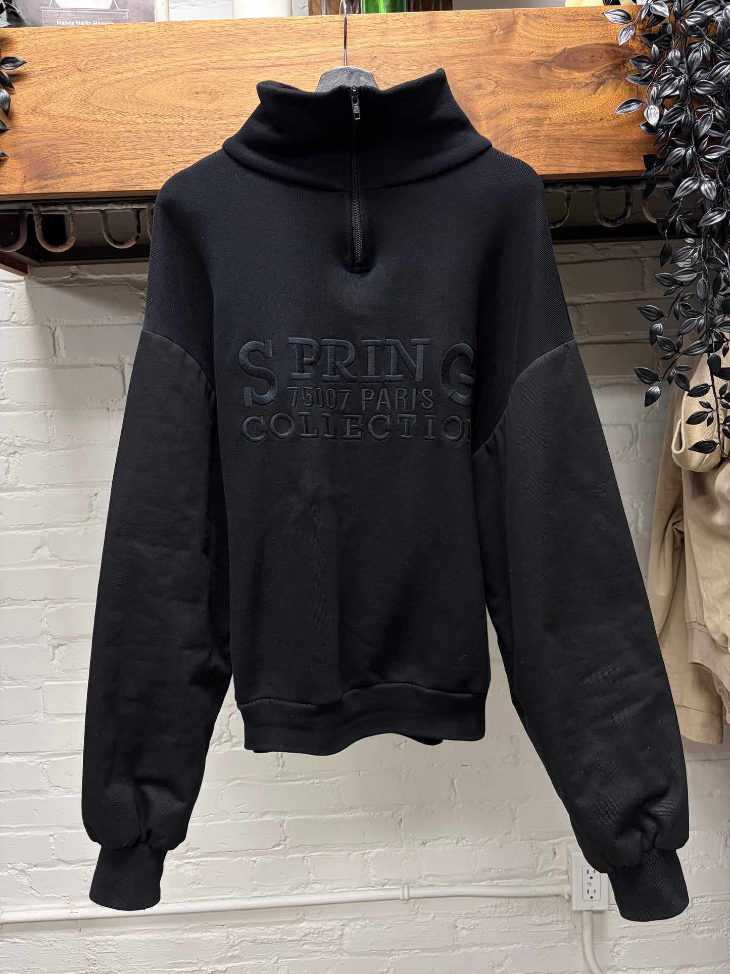 SS2018 Balenciaga ‘Twinset’ Hybrid Sleeve Quarter Zip Sweatshirt