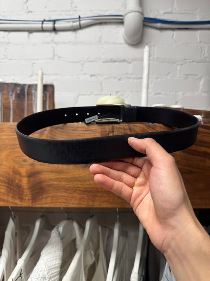 Burberry ‘Nova Check’ Logo Buckle Black Leather Belt